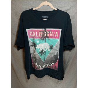California Republic Shirt Adult Extra‎ Large Black Spell Out Pullover Tee Mens